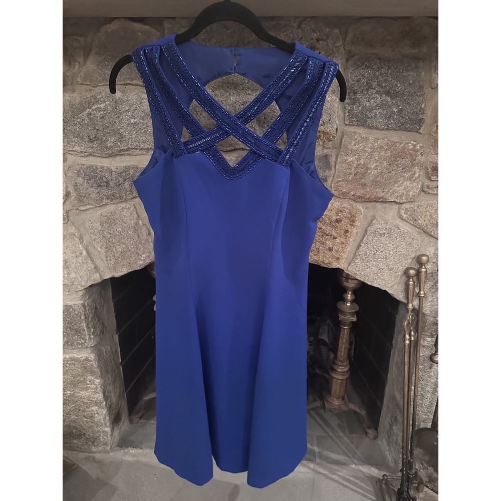Minuet M Royal Blue Beaded Mini Homecoming Dress Sparkle Formal Cocktail HOCO - Picture 3 of 11